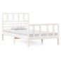 vidaXL Estructura de cama individual de madera maciza blanco 90x190 cm vidaXL Estructura de cama individual de madera maciza blanco 90x190 cm