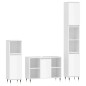 vidaXL Set muebles de baño 3 piezas madera contrachapada blanco brillo vidaXL Set muebles de baño 3 piezas madera contrachapada blanco brillo