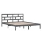 vidaXL Estructura cama doble pequeña madera maciza gris 120x190 cm vidaXL Estructura cama doble pequeña madera maciza gris 120x190 cm