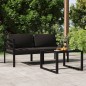 vidaXL Set muebles de jardín 3 pzas y cojines aluminio gris antracita vidaXL Set muebles de jardín 3 pzas y cojines aluminio gris antracita