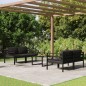 vidaXL Set muebles de jardín 5 pzas y cojines aluminio gris antracita vidaXL Set muebles de jardín 5 pzas y cojines aluminio gris antracita