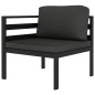 vidaXL Set muebles de jardín 3 pzas y cojines aluminio gris antracita vidaXL Set muebles de jardín 3 pzas y cojines aluminio gris antracita