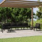 vidaXL Set muebles de jardín 6 pzas y cojines aluminio gris antracita vidaXL Set muebles de jardín 6 pzas y cojines aluminio gris antracita