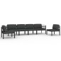 vidaXL Set muebles de jardín 6 pzas y cojines aluminio gris antracita vidaXL Set muebles de jardín 6 pzas y cojines aluminio gris antracita