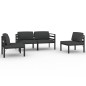 vidaXL Set muebles de jardín 4 pzas y cojines aluminio gris antracita vidaXL Set muebles de jardín 4 pzas y cojines aluminio gris antracita