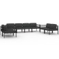 vidaXL Set muebles de jardín 8 pzas y cojines aluminio gris antracita vidaXL Set muebles de jardín 8 pzas y cojines aluminio gris antracita
