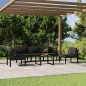 vidaXL Set muebles de jardín 6 pzas y cojines aluminio gris antracita vidaXL Set muebles de jardín 6 pzas y cojines aluminio gris antracita