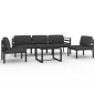 vidaXL Set muebles de jardín 6 pzas y cojines aluminio gris antracita vidaXL Set muebles de jardín 6 pzas y cojines aluminio gris antracita