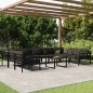 vidaXL Set muebles de jardín 10 pzas y cojines aluminio gris antracita vidaXL Set muebles de jardín 10 pzas y cojines aluminio gris antracita