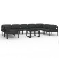 vidaXL Set muebles de jardín 10 pzas y cojines aluminio gris antracita vidaXL Set muebles de jardín 10 pzas y cojines aluminio gris antracita