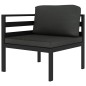 vidaXL Set muebles de jardín 10 pzas y cojines aluminio gris antracita vidaXL Set muebles de jardín 10 pzas y cojines aluminio gris antracita