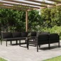 vidaXL Set muebles de jardín 8 pzas y cojines aluminio gris antracita