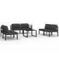 vidaXL Set muebles de jardín 7 pzas y cojines aluminio gris antracita vidaXL Set muebles de jardín 7 pzas y cojines aluminio gris antracita