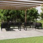 vidaXL Set muebles de jardín 11 pzas y cojines aluminio gris antracita vidaXL Set muebles de jardín 11 pzas y cojines aluminio gris antracita