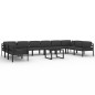 vidaXL Set muebles de jardín 11 pzas y cojines aluminio gris antracita vidaXL Set muebles de jardín 11 pzas y cojines aluminio gris antracita