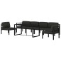 vidaXL Set muebles de jardín 7 pzas y cojines aluminio gris antracita