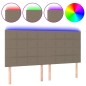 vidaXL Cabecero con luces LED tela gris taupe 180x5x118/128 cm vidaXL Cabecero con luces LED tela gris taupe 180x5x118/128 cm
