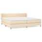 vidaXL Cama box spring con colchón tela color crema 200x200 cm vidaXL Cama box spring con colchón tela color crema 200x200 cm