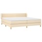 vidaXL Cama box spring con colchón tela color crema 200x200 cm vidaXL Cama box spring con colchón tela color crema 200x200 cm