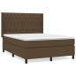 vidaXL Cama box spring con colchón tela marrón oscuro 140x190 cm vidaXL Cama box spring con colchón tela marrón oscuro 140x190 cm