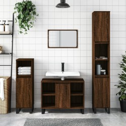 vidaXL Set de muebles baño 3 pzas madera contrachapada roble marrón