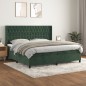 vidaXL Cama box spring con colchón terciopelo verde oscuro 200x200 cm vidaXL Cama box spring con colchón terciopelo verde oscuro 200x200 cm