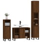 vidaXL Set de muebles baño 3 pzas madera contrachapada roble marrón vidaXL Set de muebles baño 3 pzas madera contrachapada roble marrón