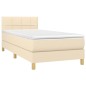 vidaXL Cama box spring con colchón y LED tela crema 100x200 cm vidaXL Cama box spring con colchón y LED tela crema 100x200 cm