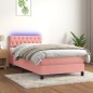 vidaXL Cama box spring colchón y LED terciopelo rosa 100x200 cm vidaXL Cama box spring colchón y LED terciopelo rosa 100x200 cm