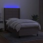 vidaXL Cama box spring colchón y luces LED tela gris taupe 90x190 cm vidaXL Cama box spring colchón y luces LED tela gris taupe 90x190 cm