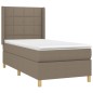 vidaXL Cama box spring colchón y luces LED tela gris taupe 90x200 cm vidaXL Cama box spring colchón y luces LED tela gris taupe 90x200 cm
