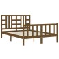 vidaXL Estructura de cama matrimonio con cabecero madera marrón miel vidaXL Estructura de cama matrimonio con cabecero madera marrón miel