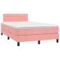 vidaXL Cama box spring con colchón terciopelo rosa 120x200 cm vidaXL Cama box spring con colchón terciopelo rosa 120x200 cm