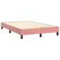 vidaXL Cama box spring con colchón terciopelo rosa 120x200 cm vidaXL Cama box spring con colchón terciopelo rosa 120x200 cm