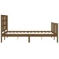 vidaXL Estructura de cama matrimonio con cabecero madera marrón miel vidaXL Estructura de cama matrimonio con cabecero madera marrón miel