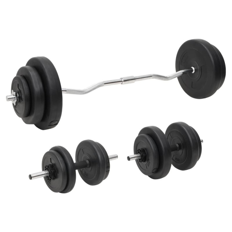 vidaXL Juego de barras y mancuernas con discos 60 kg vidaXL Juego de barras y mancuernas con discos 60 kg