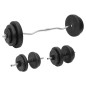 vidaXL Juego de barras y mancuernas con discos 60 kg vidaXL Juego de barras y mancuernas con discos 60 kg