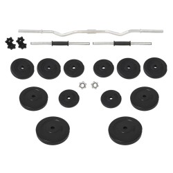 vidaXL Juego de barras y mancuernas con discos 60 kg