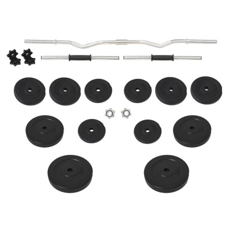 vidaXL Juego de barras y mancuernas con discos 60 kg