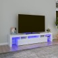 vidaXL Mueble de TV con luces LED blanco brillante 200x36,5x40 cm vidaXL Mueble de TV con luces LED blanco brillante 200x36,5x40 cm