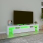 vidaXL Mueble de TV con luces LED blanco brillante 200x36,5x40 cm vidaXL Mueble de TV con luces LED blanco brillante 200x36,5x40 cm