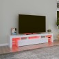 vidaXL Mueble de TV con luces LED blanco brillante 200x36,5x40 cm vidaXL Mueble de TV con luces LED blanco brillante 200x36,5x40 cm