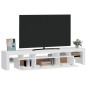 vidaXL Mueble de TV con luces LED blanco brillante 200x36,5x40 cm vidaXL Mueble de TV con luces LED blanco brillante 200x36,5x40 cm