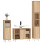 vidaXL Set de muebles de baño 3 pzas madera contrachapada roble Sonoma vidaXL Set de muebles de baño 3 pzas madera contrachapada roble Sonoma
