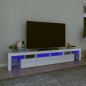 vidaXL Mueble de TV con luces LED blanco brillante 230x36,5x40 cm vidaXL Mueble de TV con luces LED blanco brillante 230x36,5x40 cm