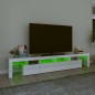vidaXL Mueble de TV con luces LED blanco brillante 230x36,5x40 cm vidaXL Mueble de TV con luces LED blanco brillante 230x36,5x40 cm