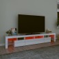 vidaXL Mueble de TV con luces LED blanco brillante 230x36,5x40 cm vidaXL Mueble de TV con luces LED blanco brillante 230x36,5x40 cm