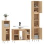 vidaXL Set de muebles de baño 3 pzas madera contrachapada roble Sonoma vidaXL Set de muebles de baño 3 pzas madera contrachapada roble Sonoma