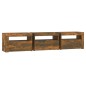 vidaXL Mueble de TV con luces LED color roble ahumado 180x35x40 cm