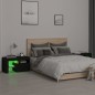 vidaXL Mesitas de noche con luces LED 2 uds roble negras 70x36,5x40cm vidaXL Mesitas de noche con luces LED 2 uds roble negras 70x36,5x40cm